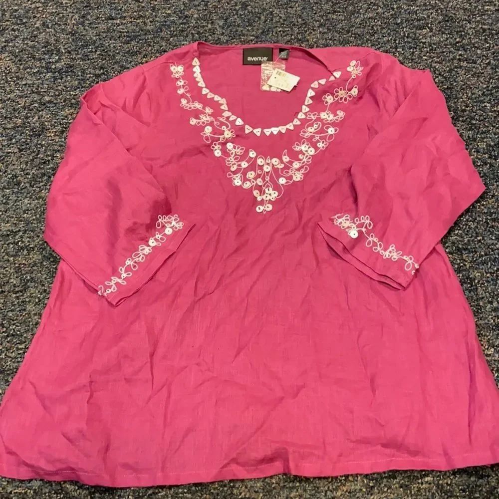 Avenue Linen Jeweled Top sz. 14/16 NWT